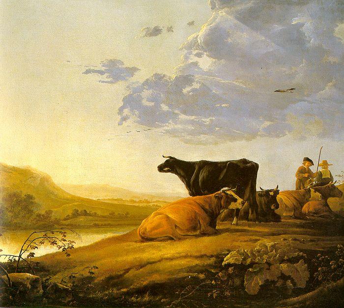 Aelbert Cuyp Young Herdsman with Cows by a River